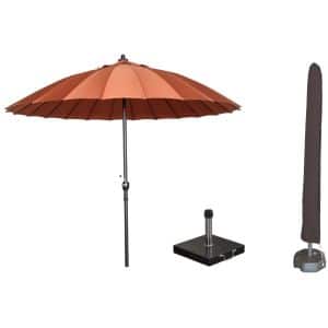 Garden Impressions Manilla parasolset koper met voet 30 kg en