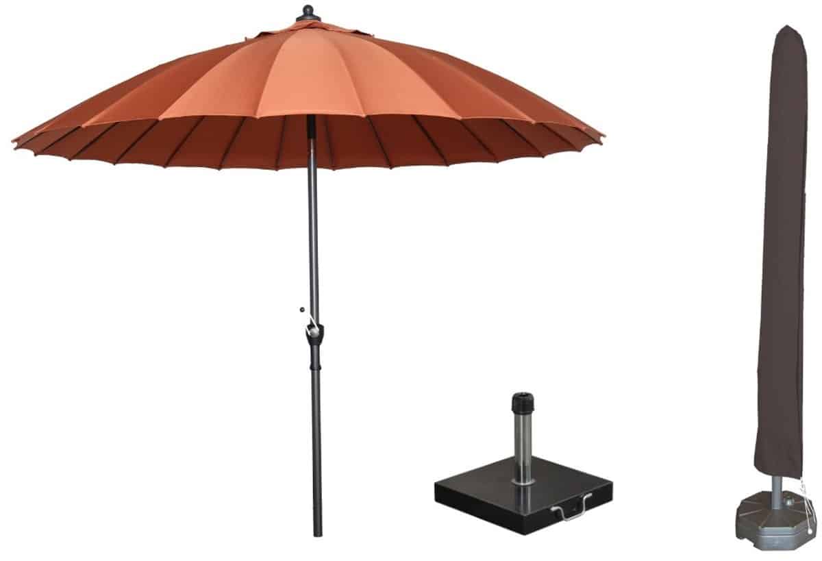 garden impressions manilla parasolset koper met voet 30 kg en