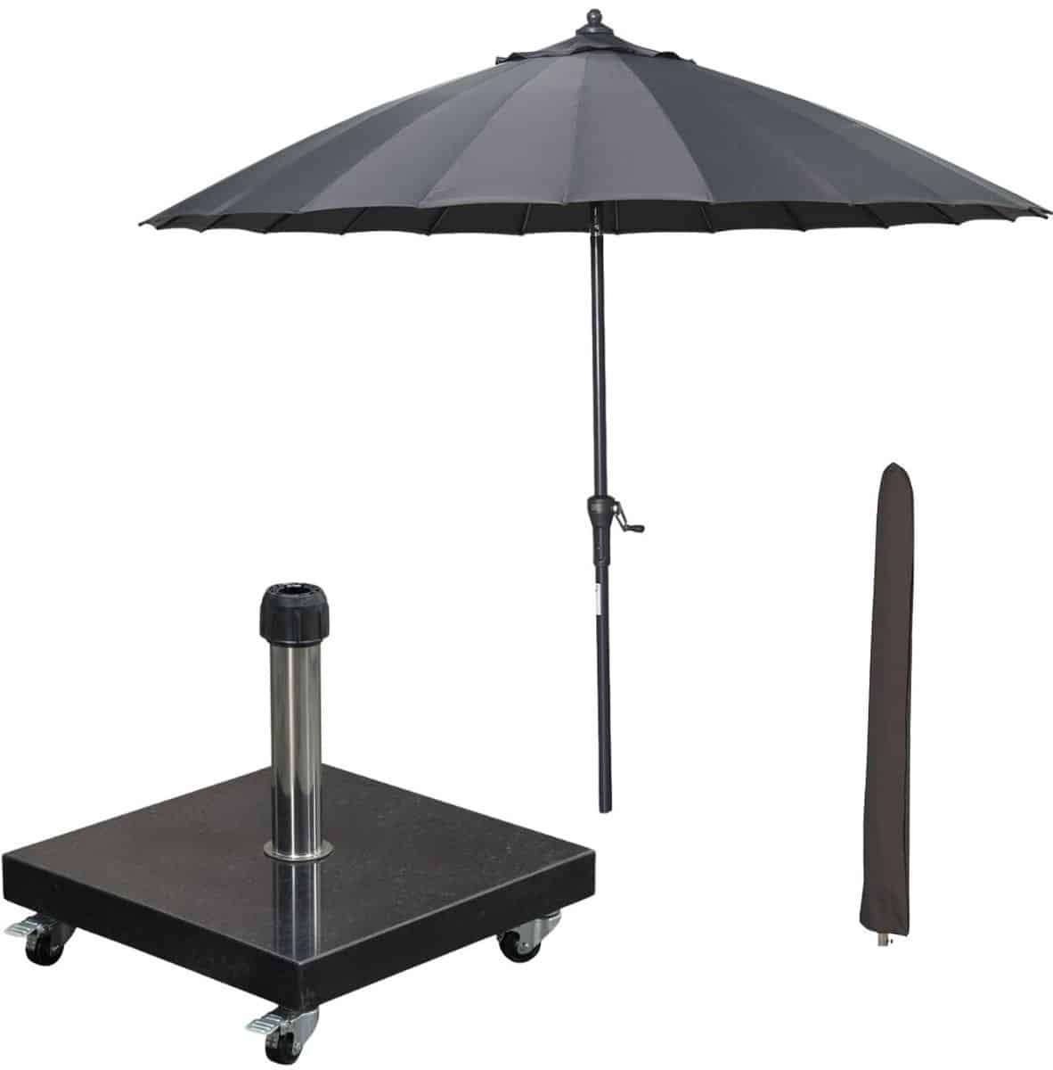 garden impressions manilla stokparasol Ø250 cm donker grijs incl