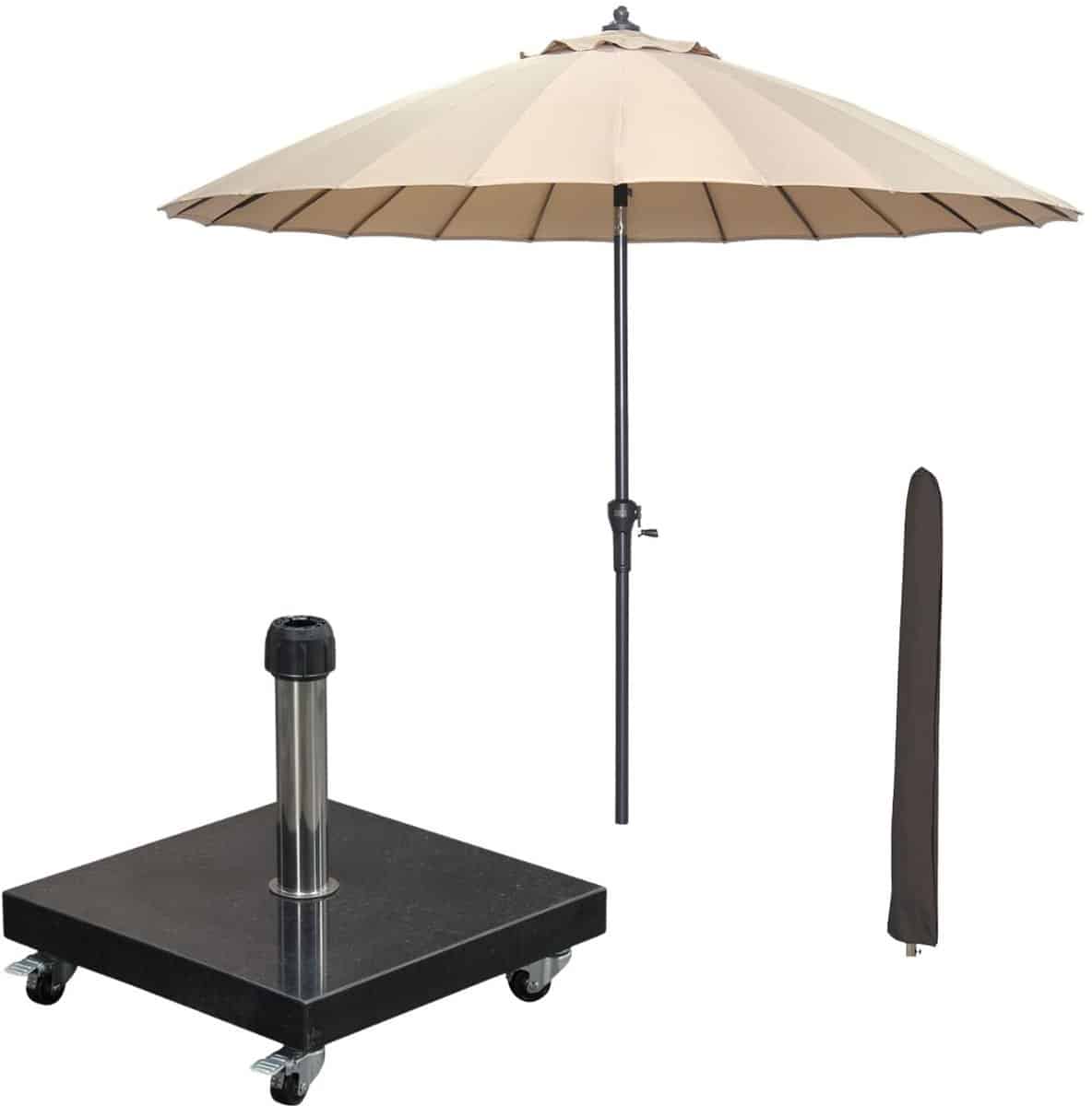 garden impressions manilla stokparasol Ø250 cm taupe incl parasolhoes