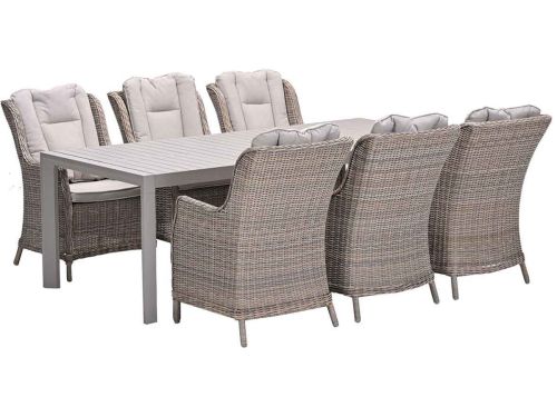 Garden Impressions Marbella tuinset 7-delig vintage willow - Penang uitschuifbare