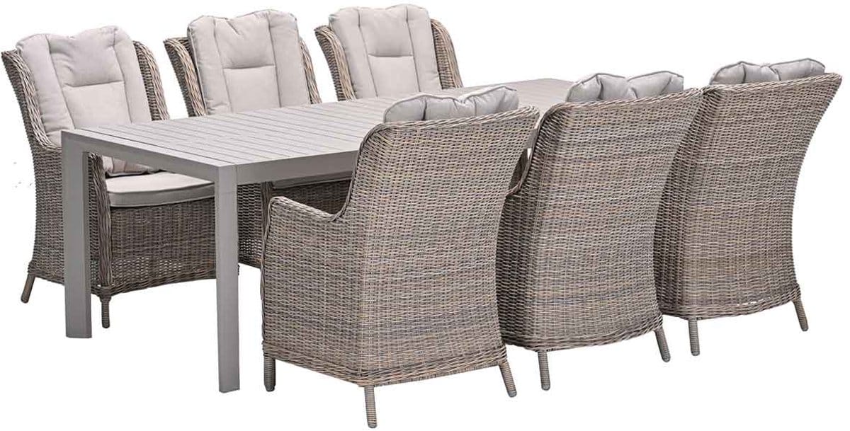 garden impressions marbella tuinset 7 delig vintage willow penang uitschuifbare