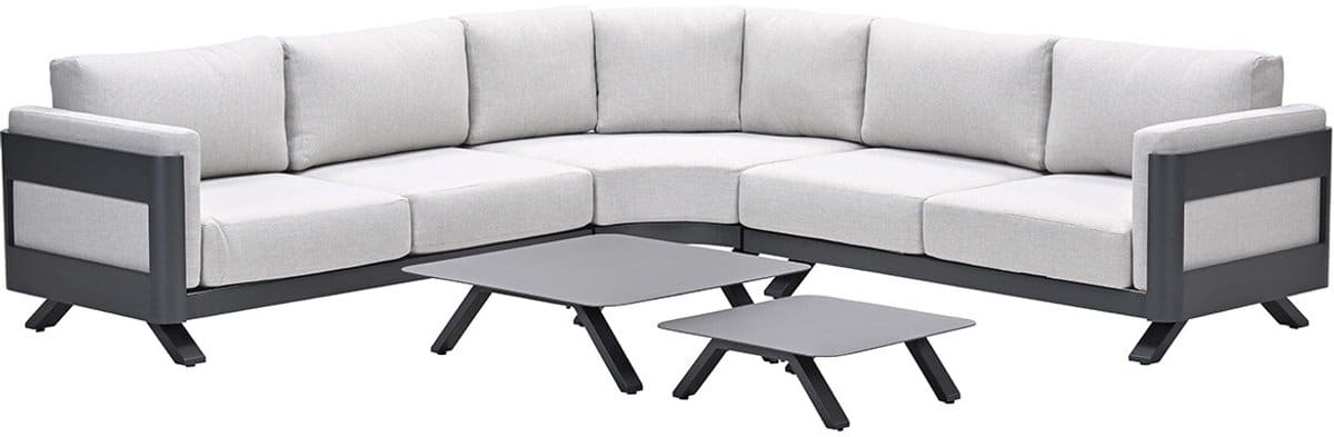 garden impressions medellin hoek loungeset 5 delig donker grijs