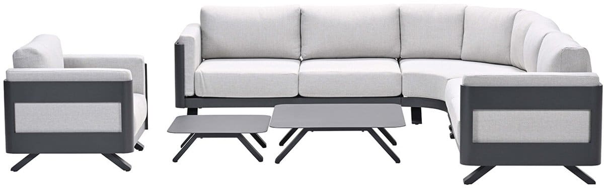 garden impressions medellin hoek loungeset 6 delig donker grijs