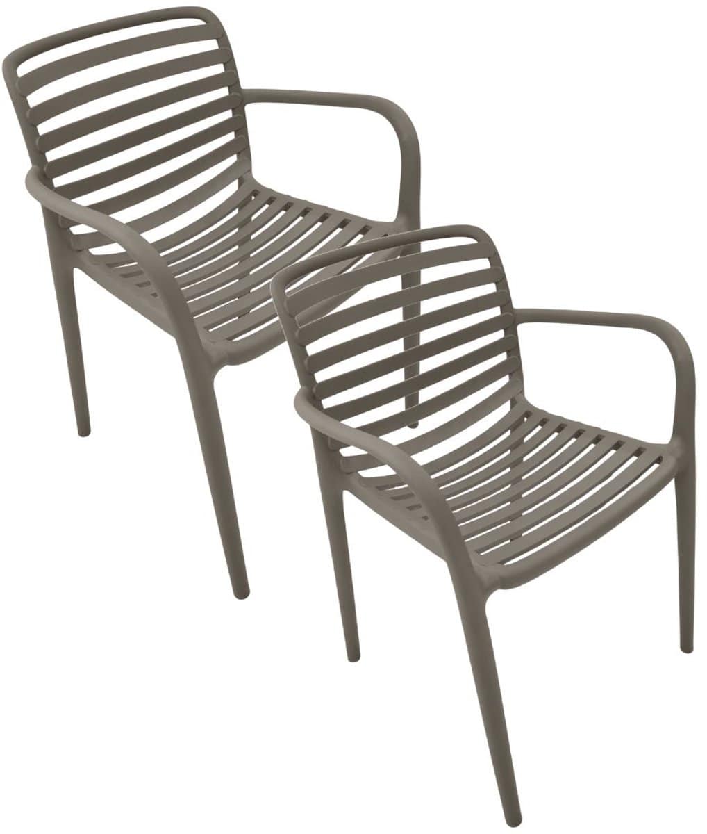 garden impressions mees tuinstoel taupe 2 stuks