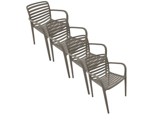Garden Impressions Mees tuinstoel taupe - 4 stuks