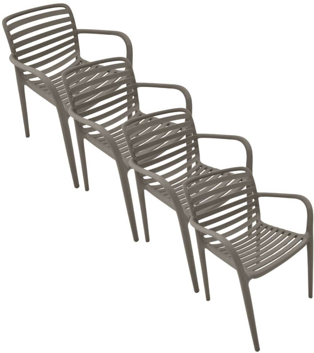 garden impressions mees tuinstoel taupe 4 stuks