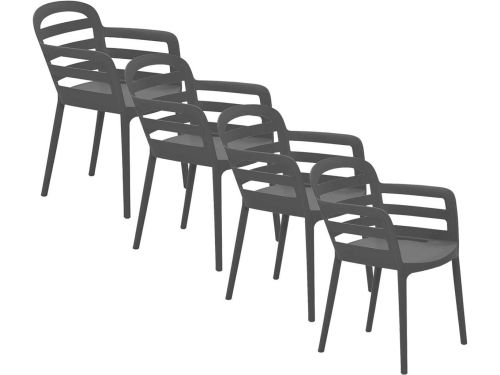 Garden Impressions Mira tuinstoel donker grijs - 4 stuks