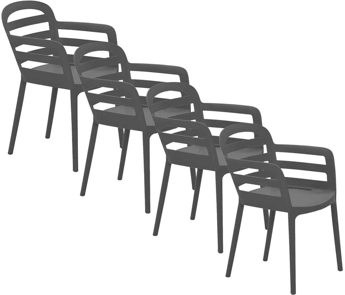garden impressions mira tuinstoel donker grijs 4 stuks