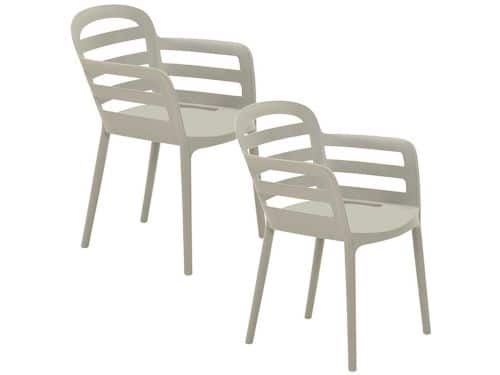 Garden Impressions Mira tuinstoel zand - 2 stuks