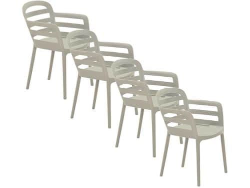 Garden Impressions Mira tuinstoel zand - 4 stuks