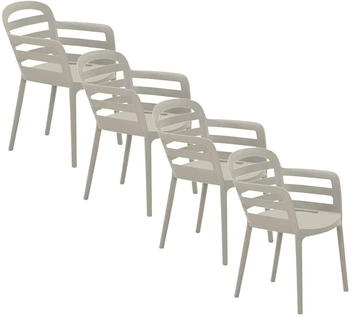 Garden Impressions Mira tuinstoel zand – 4 stuks