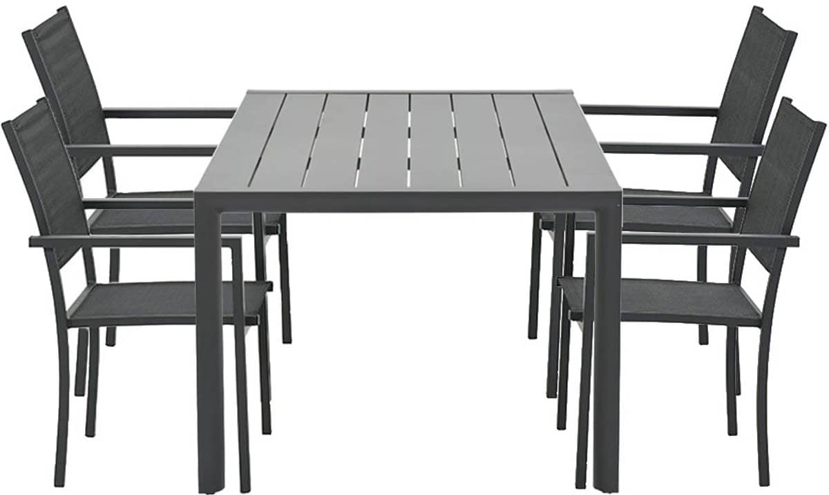 garden impressions moon tuinset 5 delig donker grijs adana tuintafel