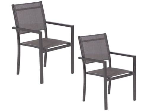 Garden Impressions Moon tuinstoel donker grijs - 2 stuks