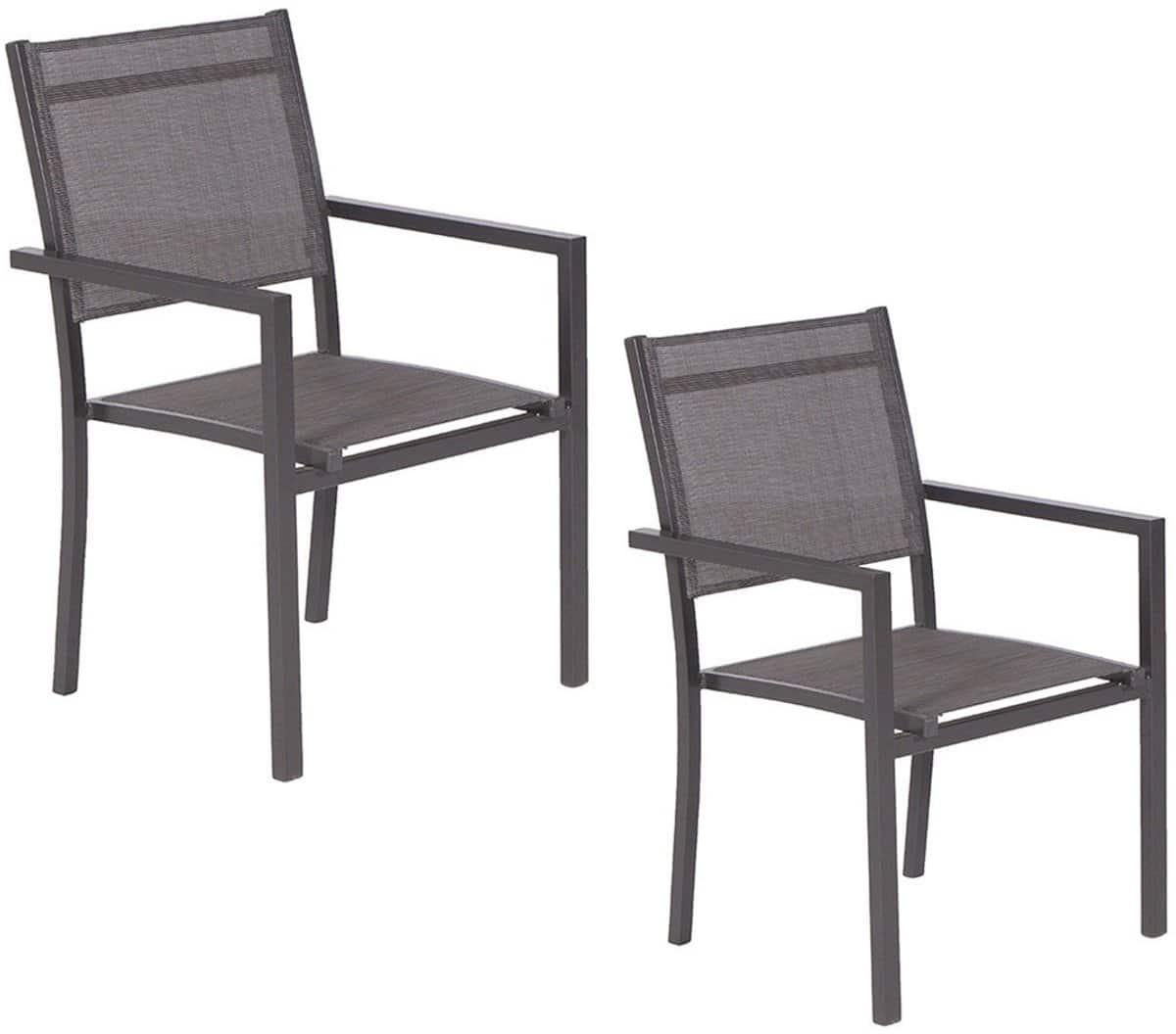 garden impressions moon tuinstoel donker grijs 2 stuks