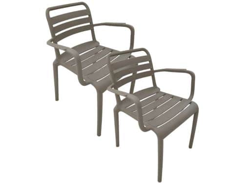 Garden Impressions Moos tuinstoel taupe - 2 stuks