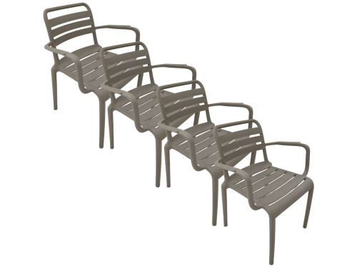 Garden Impressions Moos tuinstoel taupe - 4 stuks