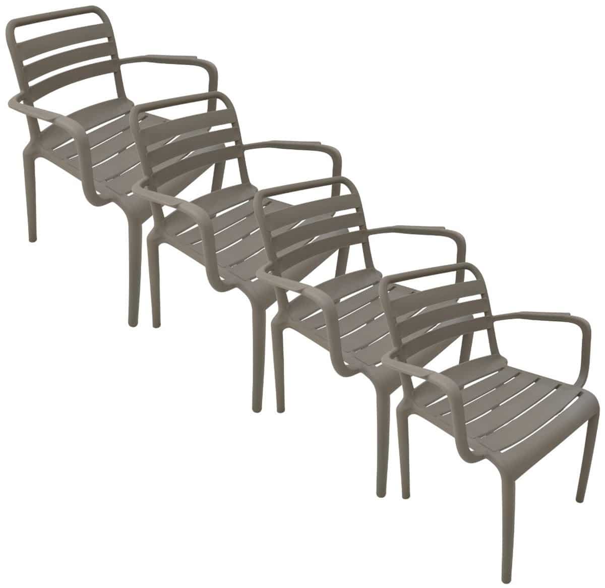 garden impressions moos tuinstoel taupe 4 stuks