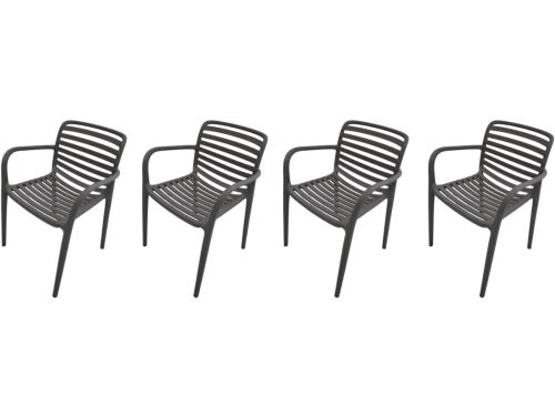 Garden Impressions Nantes tuinstoelen set van 4 - antraciet