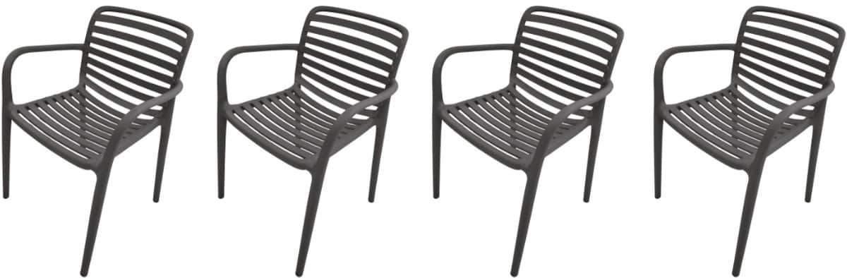 garden impressions nantes tuinstoelen set van 4 antraciet