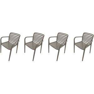Garden Impressions Nantes tuinstoelen set van 4 - taupe