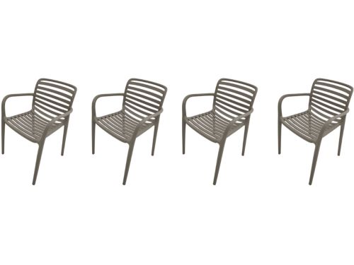 Garden Impressions Nantes tuinstoelen set van 4 - taupe