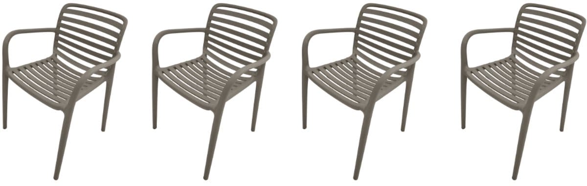 garden impressions nantes tuinstoelen set van 4 taupe