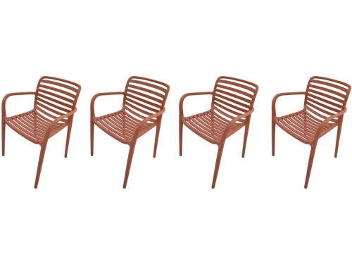 Garden Impressions Nantes tuinstoelen set van 4 - terra