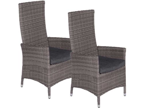 Garden Impressions Nice verstelbare tuinstoel grijs - 2 stuks