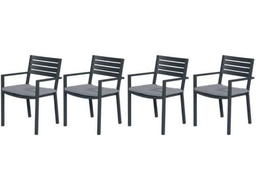 Garden Impressions Oklahoma tuinstoelen set van 4 carbon black