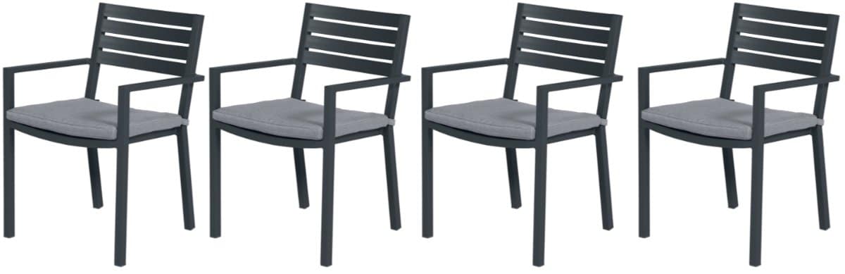 garden impressions oklahoma tuinstoelen set van 4 carbon black