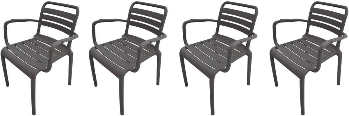 garden impressions orleans tuinstoelen set van 4 antraciet
