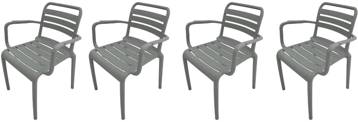 garden impressions orleans tuinstoelen set van 4 stone green