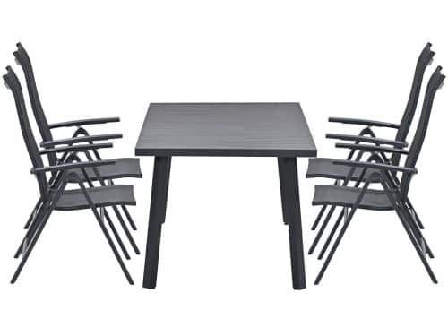Garden Impressions Osaka verstelbare stoelen 4 stuks + Terni tafel