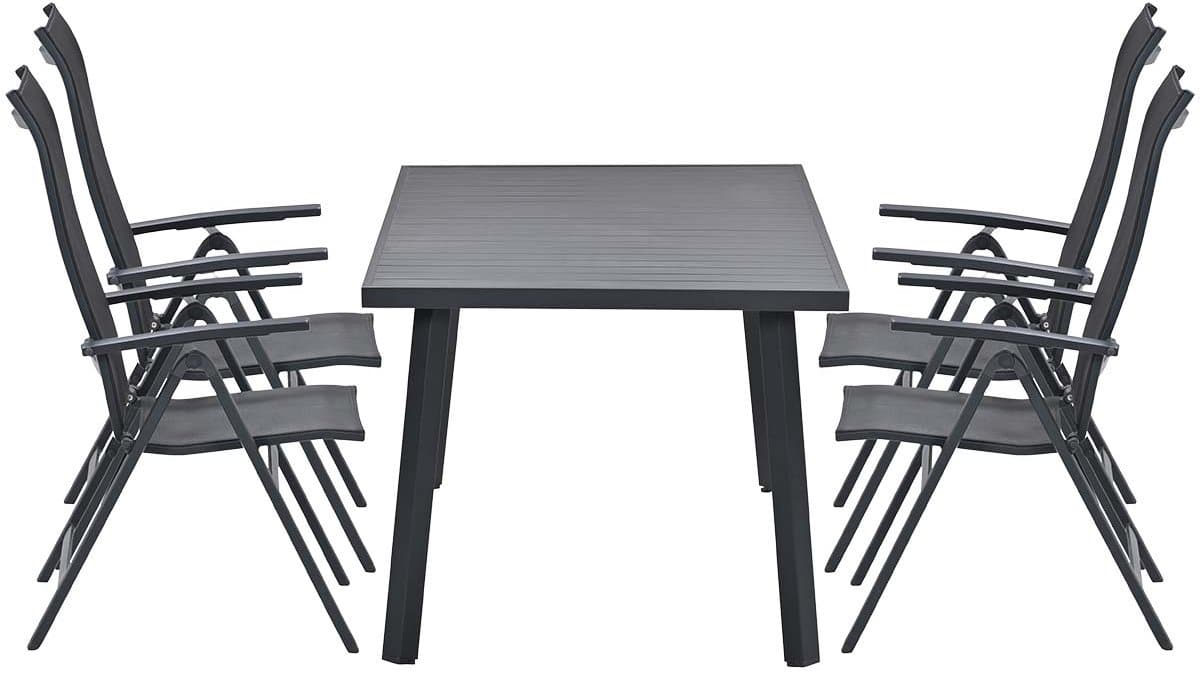 garden impressions osaka verstelbare stoelen 4 stuks + terni tafel