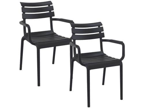 Garden Impressions Paris tuinstoel zwart - 2 stuks