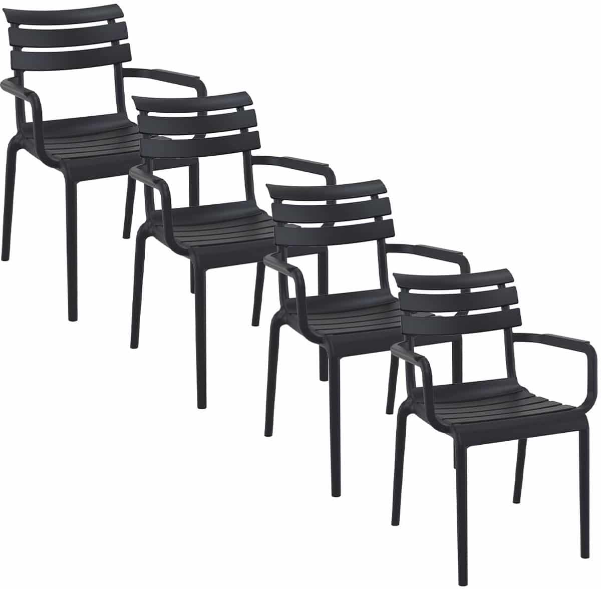garden impressions paris tuinstoel zwart 4 stuks