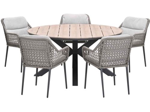 Garden Impressions Pemba tuinset 6-delig - Tulli tuintafel Ø148x75 cm