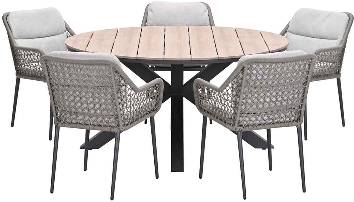 garden impressions pemba tuinset 6 delig tulli tuintafel Ø148×75 cm