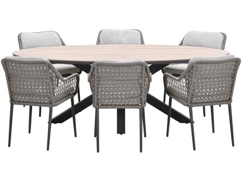 Garden Impressions Pemba tuinset 7-delig - Tulli tuintafel 220x115xH75 cm