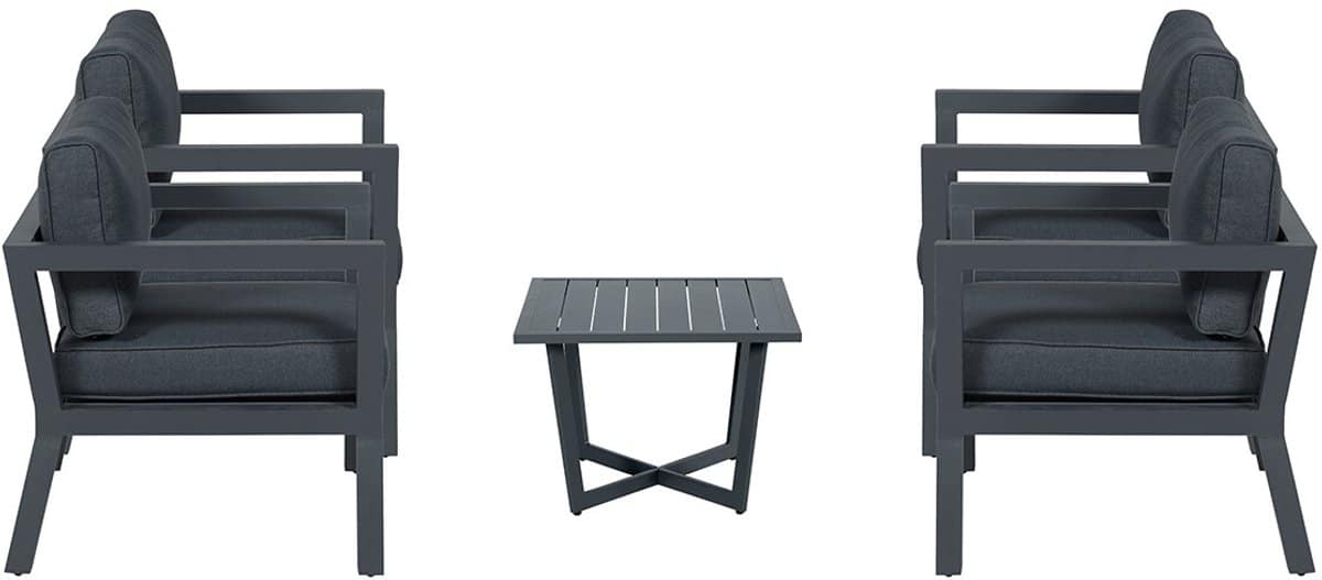 garden impressions san luis loungeset 5 delig donker grijs