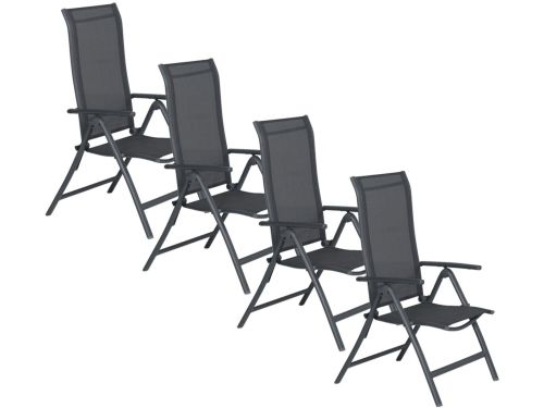 Garden Impressions Santos tuinstoel donker grijs - 4 stuks