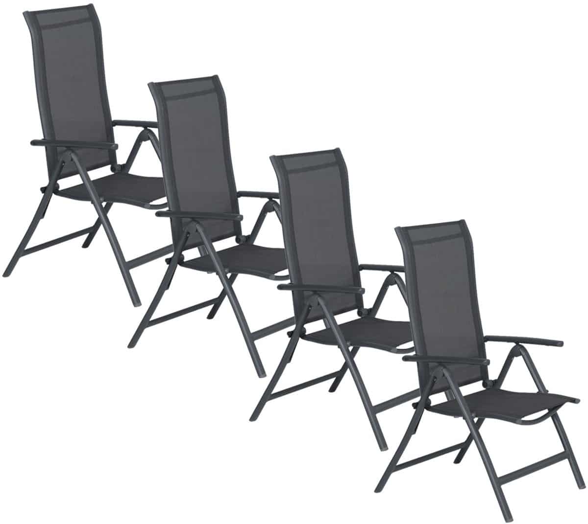 garden impressions santos tuinstoel donker grijs 4 stuks