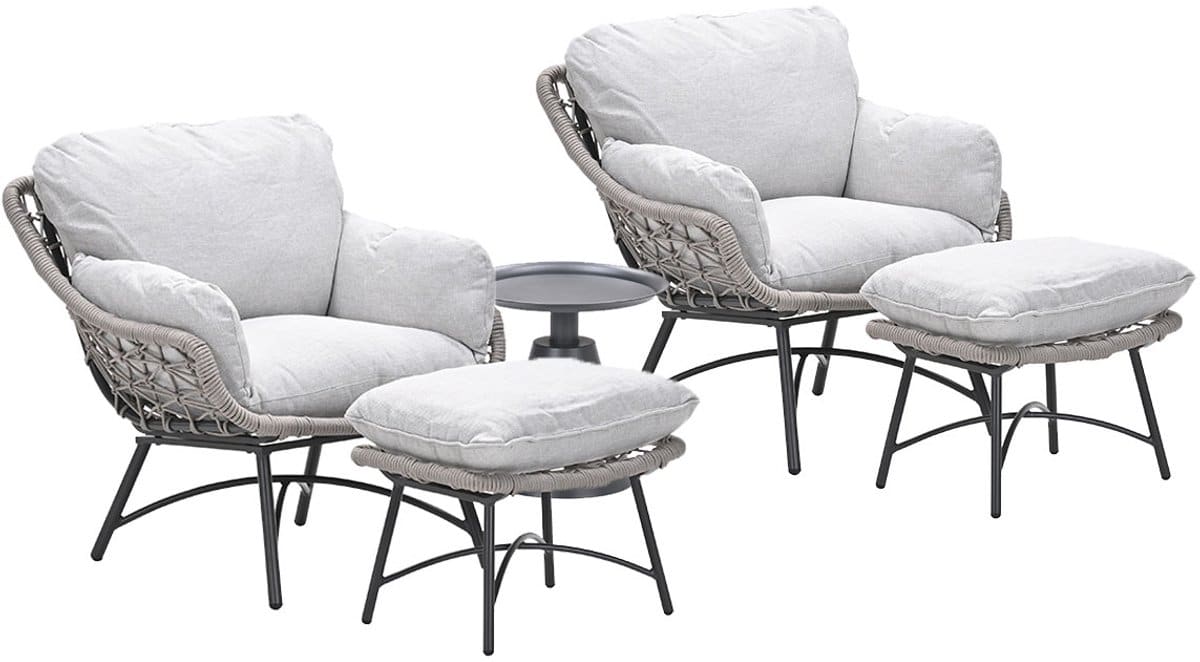 garden impressions selene loungestoelen taupe tepa bijzettafel Ø50×48 cm