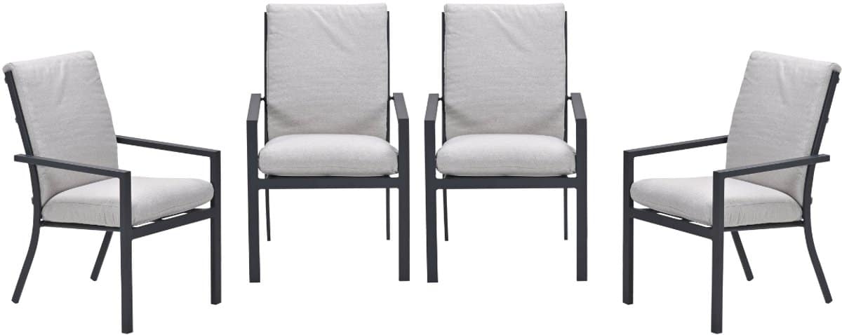 garden impressions sergio tuinstoelen set van 4 carbon black