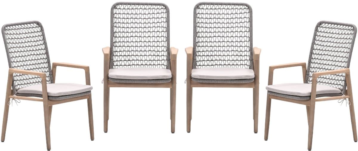 garden impressions skala tuinstoelen set van 4 acacia / rope