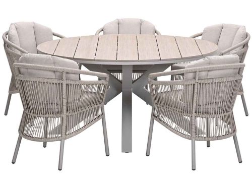 Garden Impressions Sorong tuinset 6-delig - Tulli tuintafel Ø148x75 cm