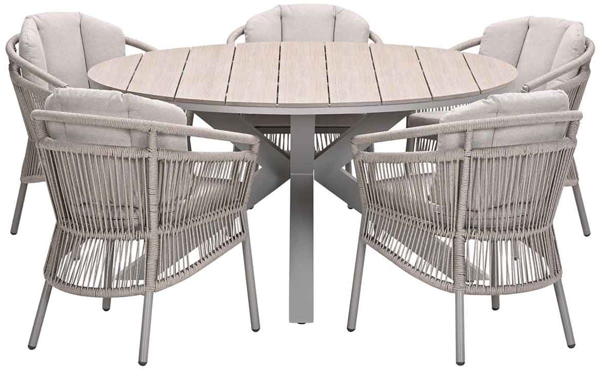 garden impressions sorong tuinset 6 delig tulli tuintafel Ø148×75 cm