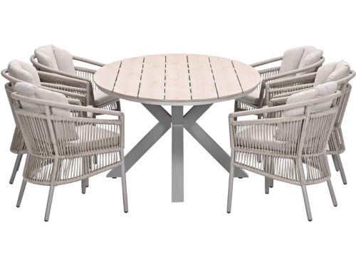 Garden Impressions Sorong tuinset 7-delig - Tulli tuintafel 220x115 cm
