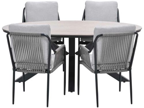 Garden Impressions Stevie tuinset 5-delig taupe - Tulli tuintafel 180x115